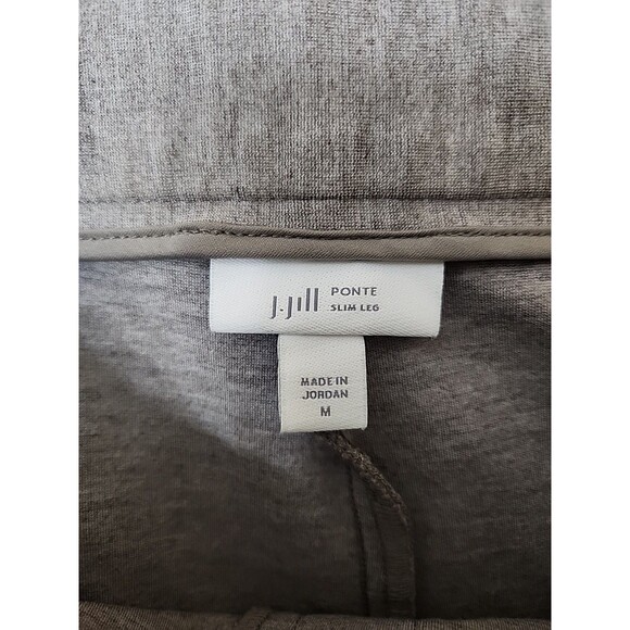 J Jill Ponte Knit Slim Leg Pants Womens M Beige Pull On Elastic Waist Stretch - Picture 6 of 8